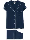 Eberjey Gisele Cropped Pyjama Sets In Blue