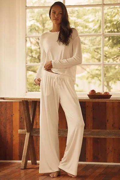 Eberjey Gisele Everyday Straight-leg Lounge Pants In White