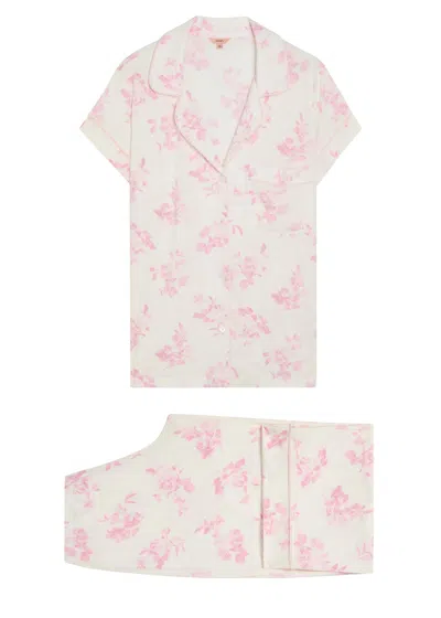 Eberjey Gisele Floral-print Jersey Pyjama Set In White