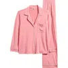 Eberjey Gisele Jersey Knit Pajamas In Sunkissed Coral/ivory