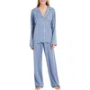 Eberjey Giselle Rib Pajamas In Wedgewood Blue/ivory