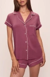 Eberjey Gisele Jersey Knit Shorty Pajamas In Raspberry/ivory