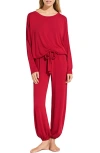 Eberjey Gisele Slouchy Pajama Set In Haute Red/haute Red