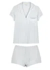 Eberjey Gisele Ribbed Shorts Pajama Set In Blue