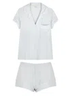 Eberjey Gisele Ribbed Shorts Pajama Set In Blue