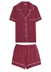Eberjey Gisele Jersey Pyjama Set In Burgundy