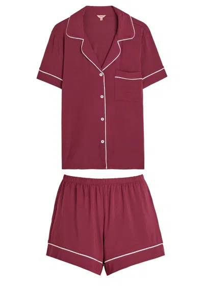 Eberjey Gisele Jersey Pyjama Set In Burgundy
