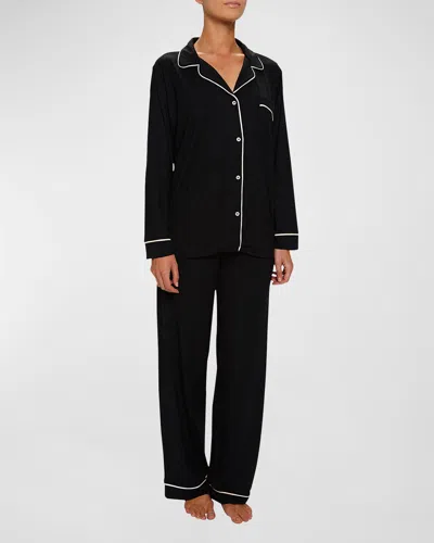 Eberjey Gisele Long Pajama Set In Black/sopi