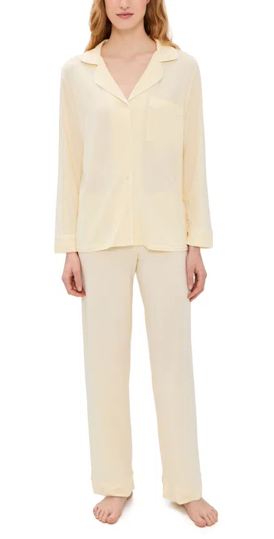 Eberjey Gisele Long Pajama Set Buttercream/ivory