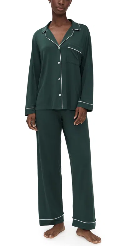 Eberjey Gisele Long Pajama Set In Forest Green