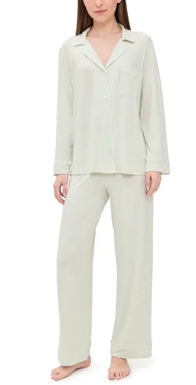 Eberjey Gisele Long Pajama Set Sea Foam/ivory