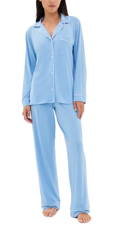 Eberjey Gisele Tencel Modal Long Pj Set In Blue