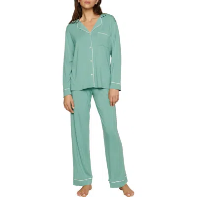 Eberjey Gisele Long Pajamas In Green