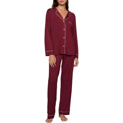 Eberjey Gisele Long Pajamas In Burgundy