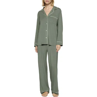 Eberjey Gisele Tencel Modal Long Pj Set In Green
