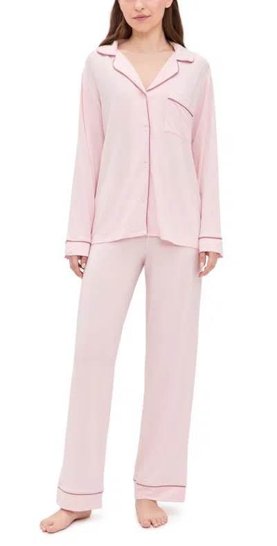 Eberjey Gisele Long Pajamas Pale Pink/fig