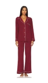 Eberjey Gisele Jersey Knit Pajamas In Carbernet & Ivory
