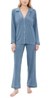 Eberjey Giselle Rib Pajamas In Coastal Blue/ice Blue