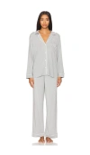 Shop Eberjey Gisele Long Pj Set In Moonlight & Ivory
