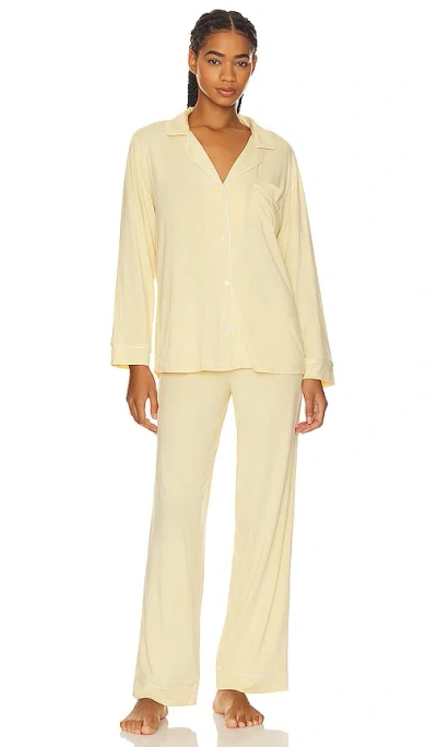 Eberjey Gisele Long Pj Set In Sunrise & Ivory
