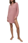 Eberjey Gisele Long Sleeve Sleep Shirt In Pink