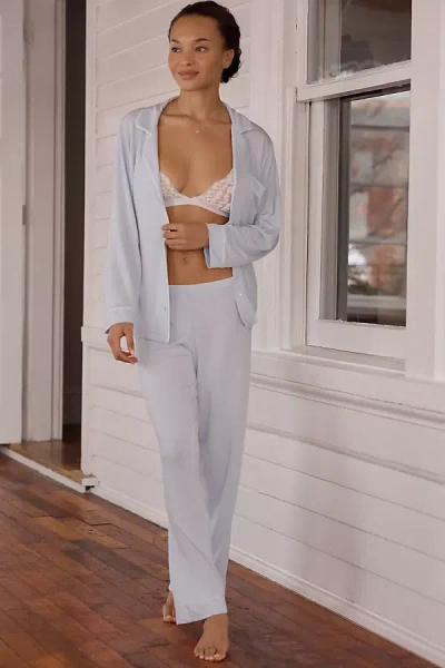 Eberjey Gisele Long-sleeve Pajama Set In Blue