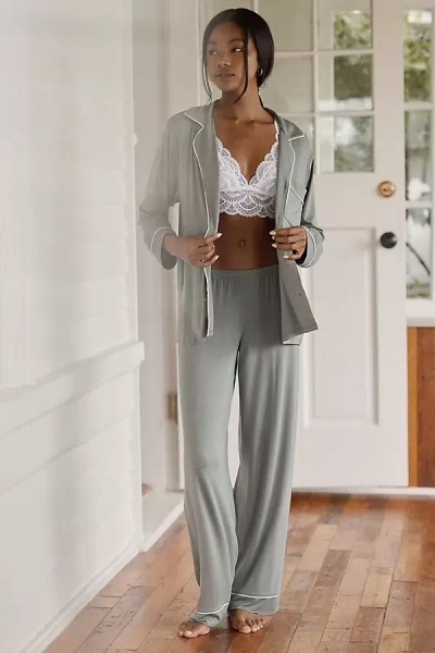 Eberjey Gisele Long-sleeve Pajama Set In Green