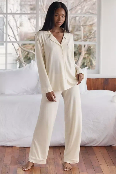 Eberjey Gisele Long-sleeve Pajama Set In White