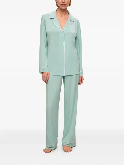 Eberjey Gisele Piped Pyjama Set In Blue