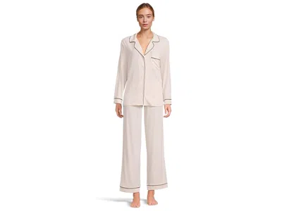 Eberjey Womens Gisele Jersey Pyjama Set Ivory Navy Xl In White