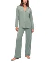 Eberjey Gisele Pajama Set In Eucalyptus/ivory