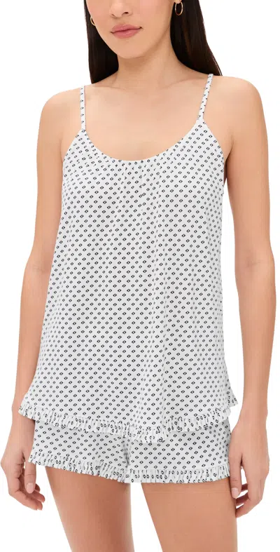 Eberjey Gisele Printed Cami And Shorts Pajama Set Tide Dot Ivory