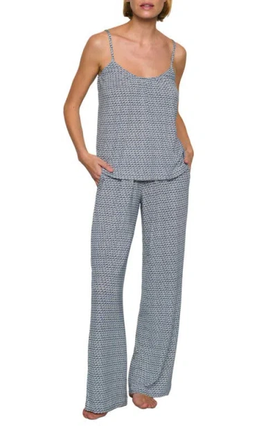 Eberjey Gisele Printed Camisole Pants Pajamas In Gray