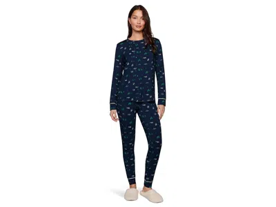 Eberjey Gisele Printed Crew Pj Set In Blue