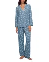 Eberjey Gisele Printed Long Pajama Set In Dalmatian Peppercorn/ivory