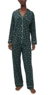 Eberjey Gisele Printed Long Pajamas In Green