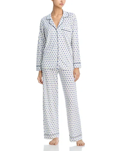 Eberjey Gisele Printed Long Pajama Set In White