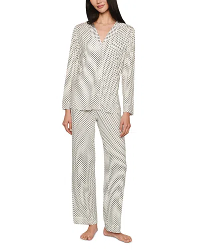Eberjey Gisele Printed Long Pajama Set In White