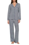 Eberjey Gisele Printed Long Pajamas In Gray