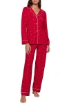 Eberjey Gisele Printed Long Pajama Set In Red