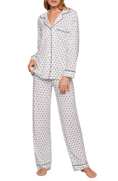 Eberjey Gisele Printed Long Pajamas In White