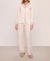 Eberjey Gisele Printed Long Pj Set In Little Pink Heart Sorbet In Little Heart Sorbet
