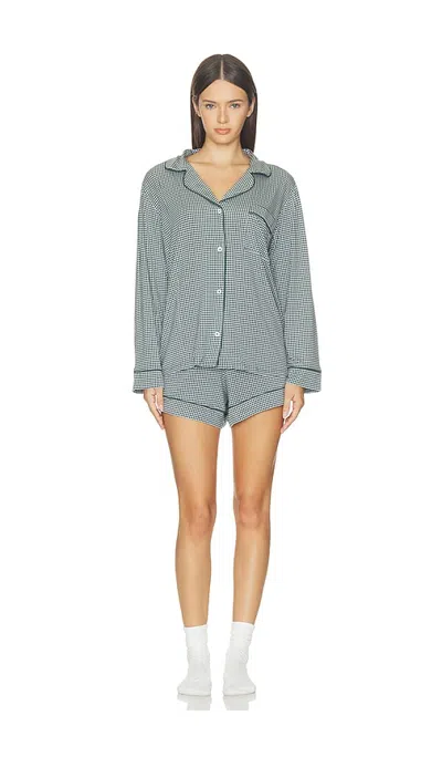 Eberjey Gisele Printed Pajama Set In Gray