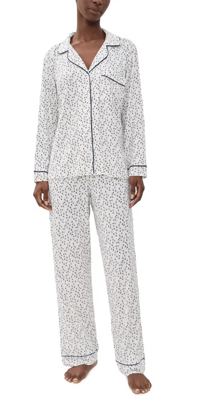 Eberjey Gisele Printed Pajama Set On The Slopes Ivory/navy In Neutral