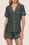 Eberjey Gisele Printed Relaxed Jersey Knit Short Pajamas In Green