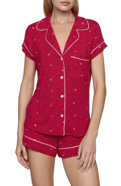 Eberjey Gisele Printed Short Pajamas In Blue