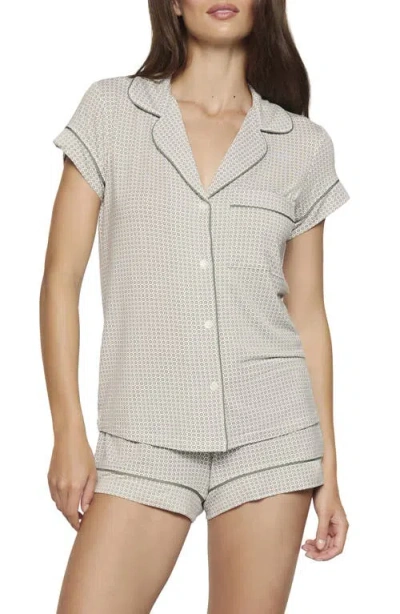 Eberjey Gisele Printed Short Pajamas In Gray
