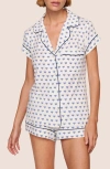 Eberjey Gisele Printed Short Pajamas In White