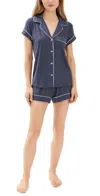 Eberjey Gisele Printed Short Pajamas In Black