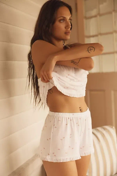 Eberjey Gisele Printed Shorts Pajama Set In White